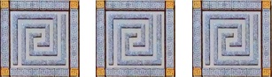 Декор 5,5х5,5 Пальмира комплект стеклянных вставок (3 шт) серый 0540040Св5908