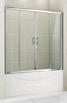 Шторка на ванну S12192A 150х150 раздвижная, стекло прозрачное, профиль хром  АКЦИЯ до 15.02.2023