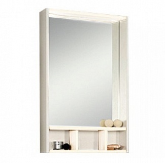 Зеркальный шкаф Йорк 60, белый/выбеленное дерево 