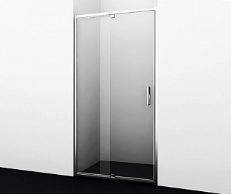 Дверь для душа Berkel 48P12 100х200 распашная, стекло прозрачное, профиль хром