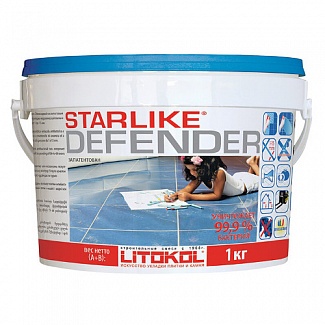 STARLIKE Defender (эпоксидная затирочная смесь) C.220 silver/светло-серый 1кг  РАСПРОДАЖА