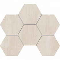 Декор 25х28,5 Мозаика Soft Wood SF01 Hexagon неполированный