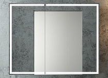 Зеркало-шкаф Mirror Box Black 800х800 (светодиодная подсветка, сенсорный выключатель)