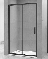 Дверь для душа 8007-1B/100 100х190 прозрачное стекло, чёрный профиль