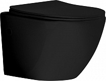 Унитаз подвесной безободковый GR-4411S Black сиденье дюропласт, цвет чёрный
