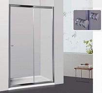 Дверь для душа CL-12 100х185 раздвижная, стекло прозрачное, профиль хром  СНЯТО