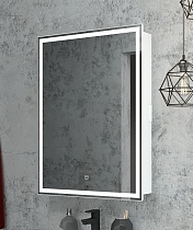 Зеркало-шкаф Allure White LED 600х800 левый (светодиодная подсветка, сенсорный выключатель, розетка)