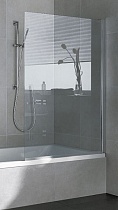 Шторка на ванну Basic Arica 80х140 неподвижная, стекло 6мм прозрачное прямоугольное