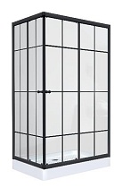 Душевой уголок NG-0120-14 120х80х195 стекло прозрачное, профиль чёрный, низкий поддон