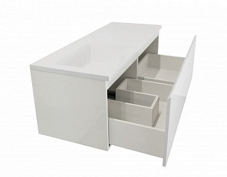 Комплект мебели Dallas Luxe 1000х482 подвесной 1 ящик, левый (раковина из литьевого мрамора)