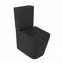 Унитаз-компакт Cube 2 Black безободковый, с сиденьем микролифт, цвет чёрный 